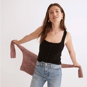 Madewell Ribbed Button-Front Crop Tank